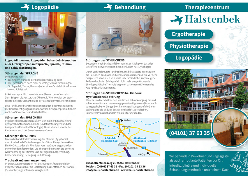 Haus Halstenbek Flyer Ergo, Physio und Logopädie